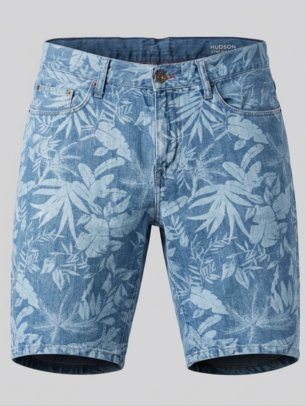 Tommy Hilfiger Hudson Straight Fit Leaf Pattern Men's Denim Shorts W34